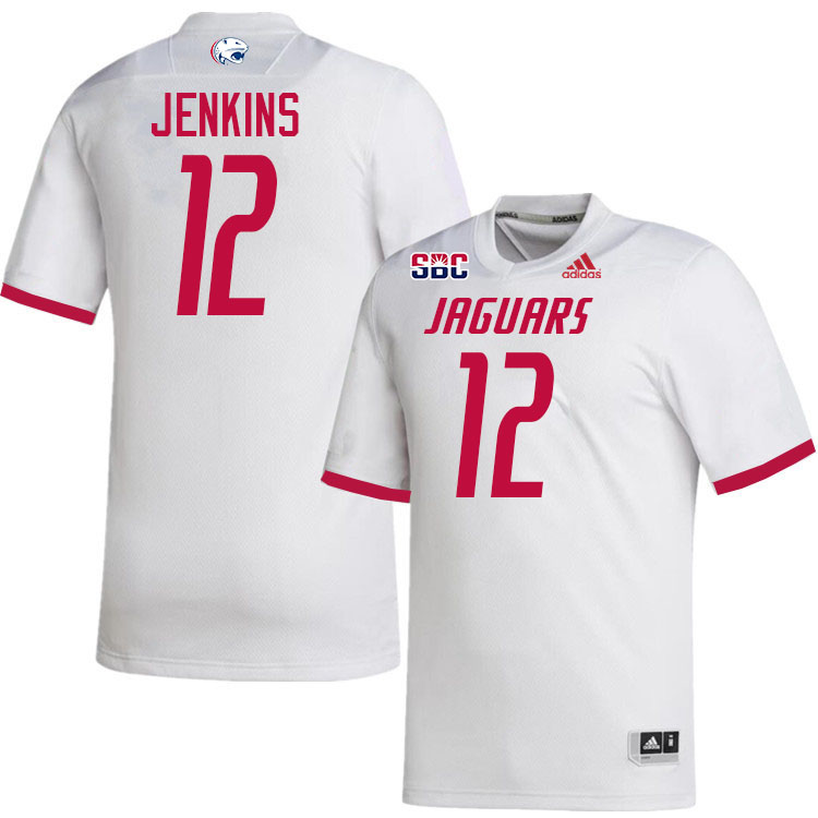 #12 Brendan Jenkins South Alabama Jaguars Jerseys,College Football Uniforms,Apparels Stitched-White